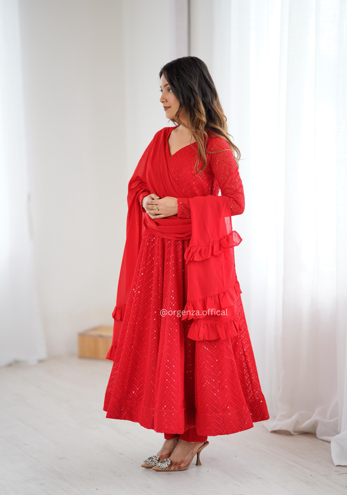 Pure Lukhnowi Sequence Work Anarkali