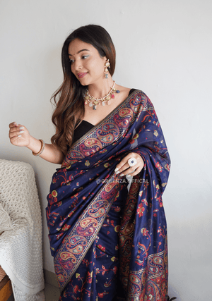 Kashmiri Kanchi Weaving Saree With Thread Work - Orgenza Store - digisoch