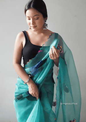 Orgenza Saree With Multi Colour Gotta Work - Orgenza Store - digisoch