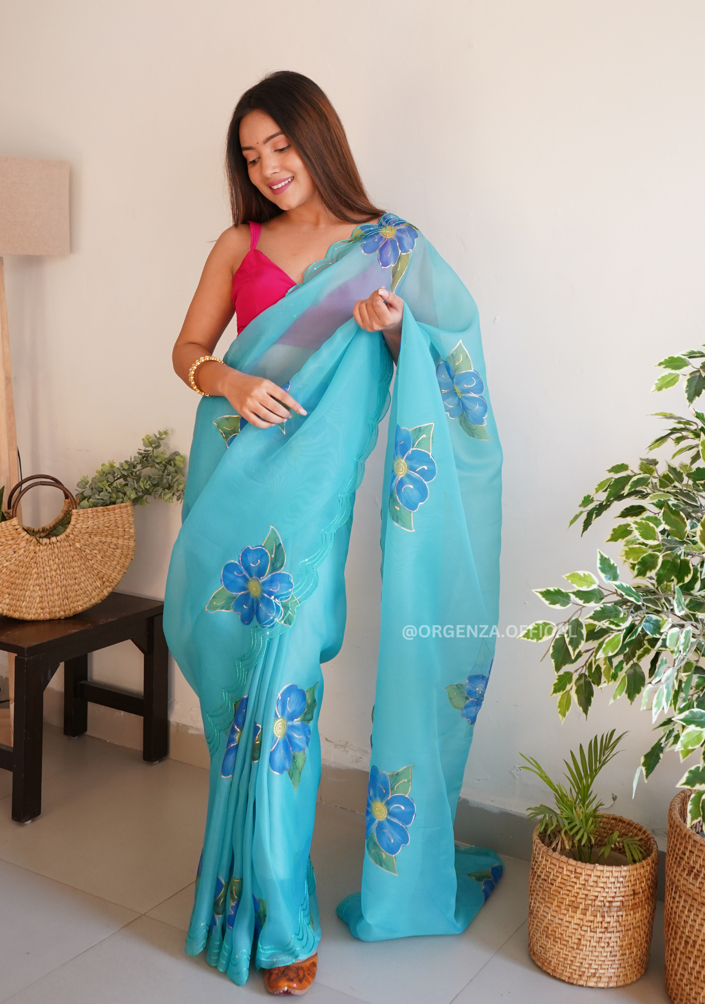 Organza Saree With Digital Print - Orgenza Store