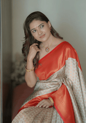 Lichi Silk Saree With Jacquard Zari Work - Orgenza Store - digisoch