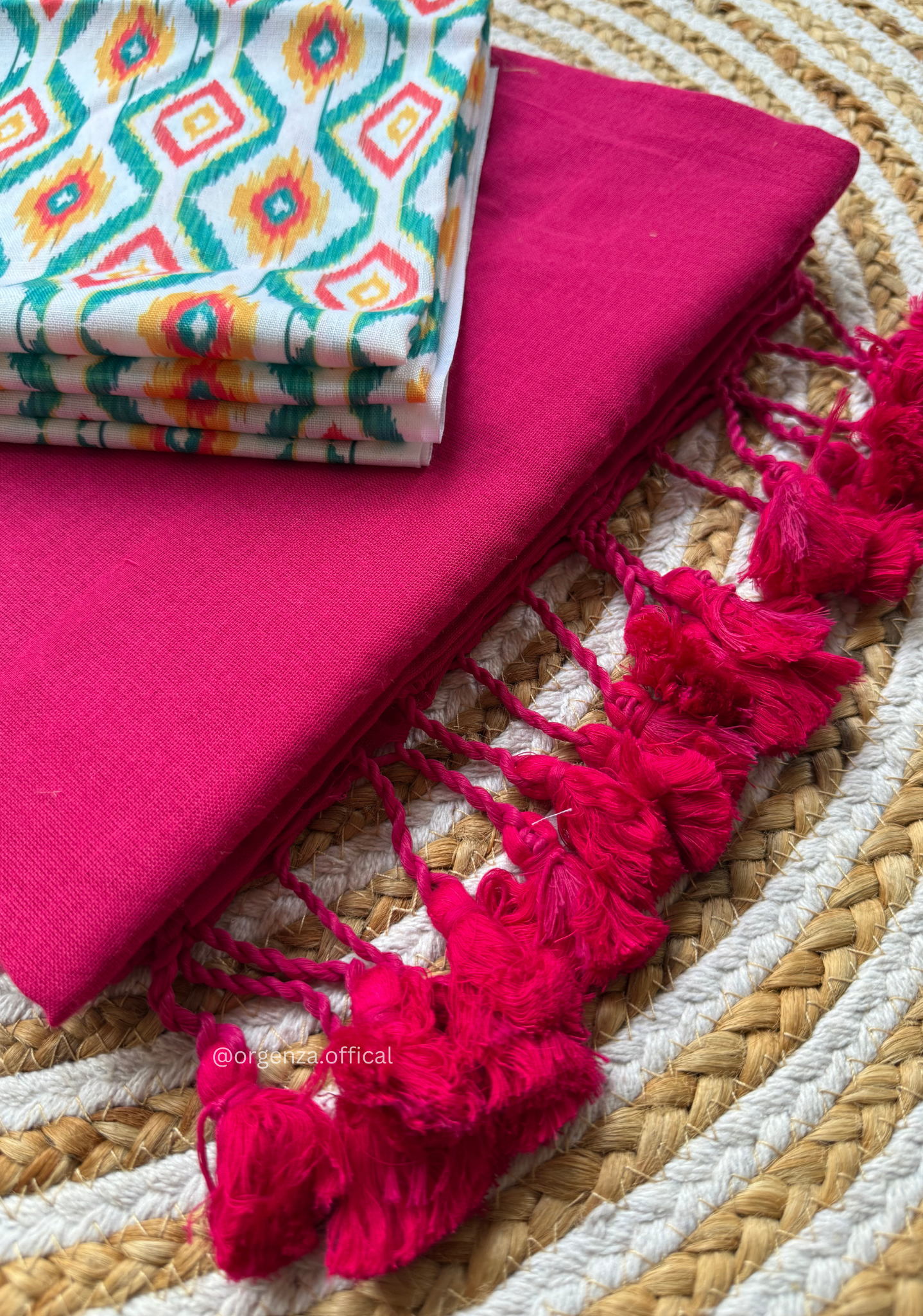 Pink Colour Cotton Saree With Patola Print Blouse