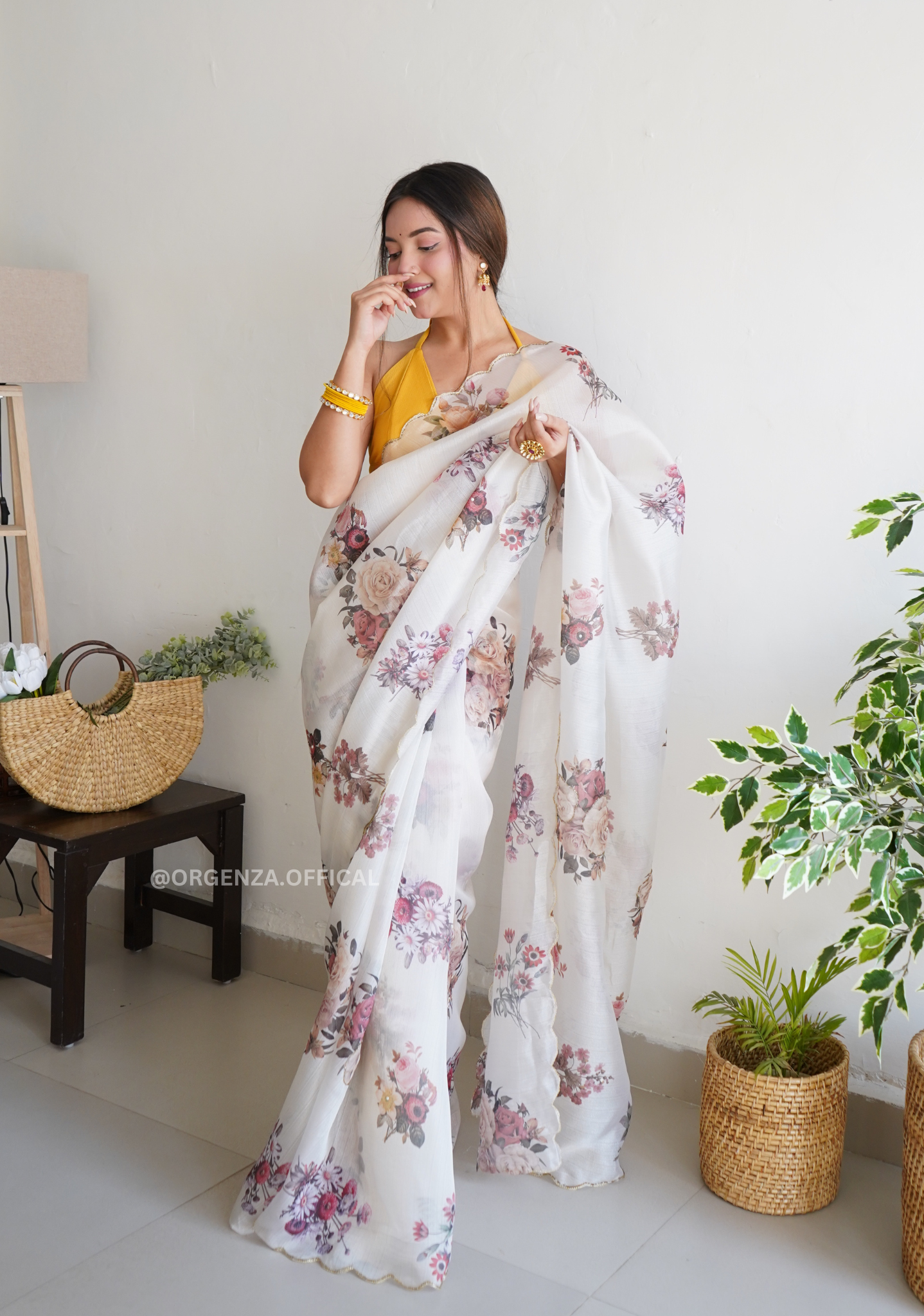 Organza Saree With Handwork - Orgenza Store