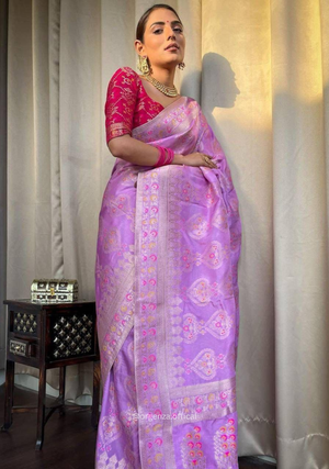 Lichi Silk Saree With Jacquard Zari Work - Orgenza Store - digisoch