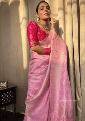 Lichi Silk Saree With Jacquard Zari Work - Orgenza Store - digisoch