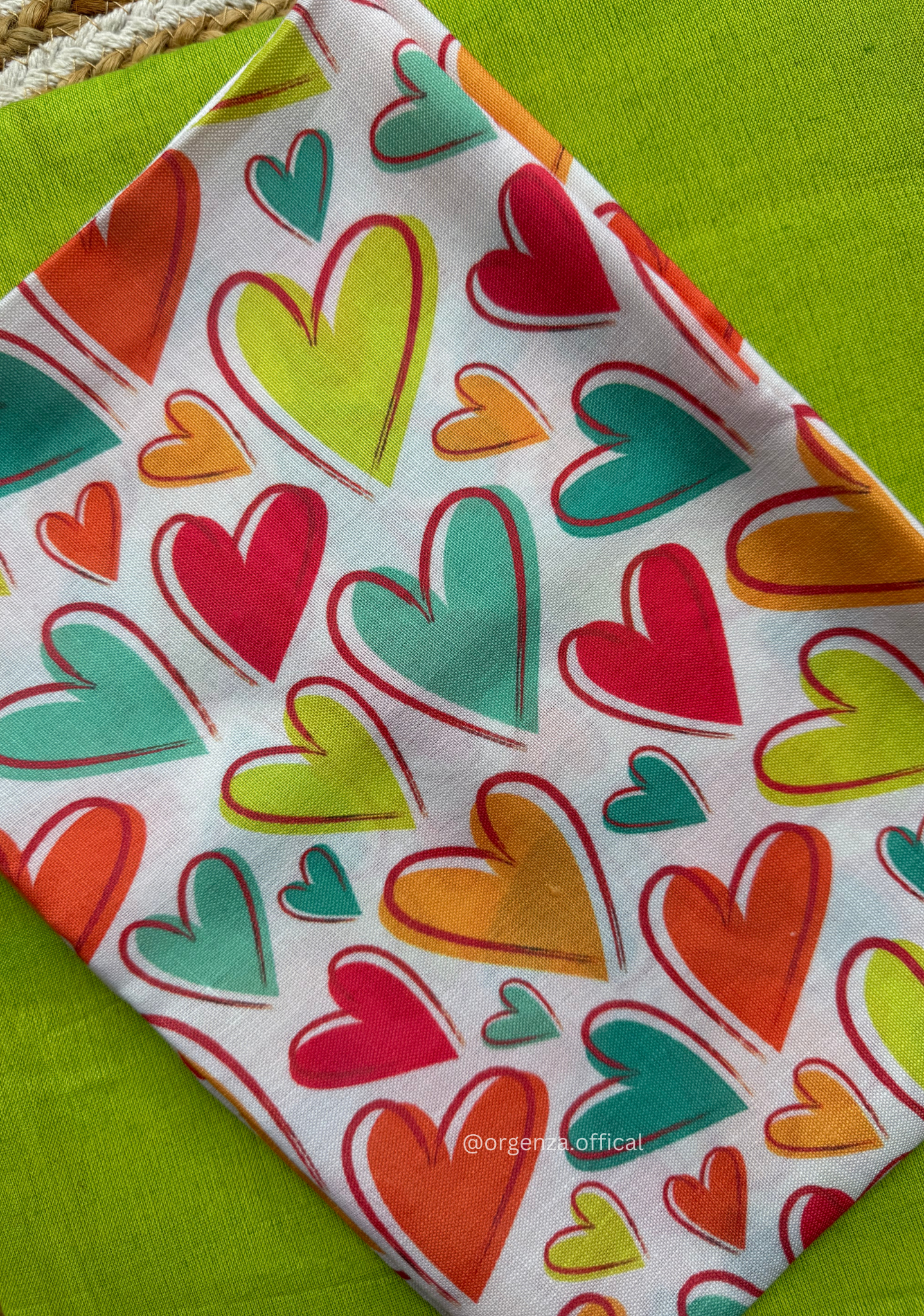 Parrot Green Colour Cotton Saree With Heart Print Blouse - Orgenza Store - digisoch