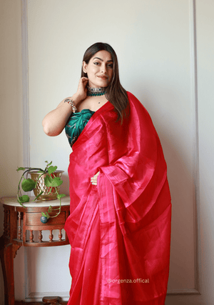 Plain Pink Colour Jimmy Choo Saree - Orgenza Store - digisoch