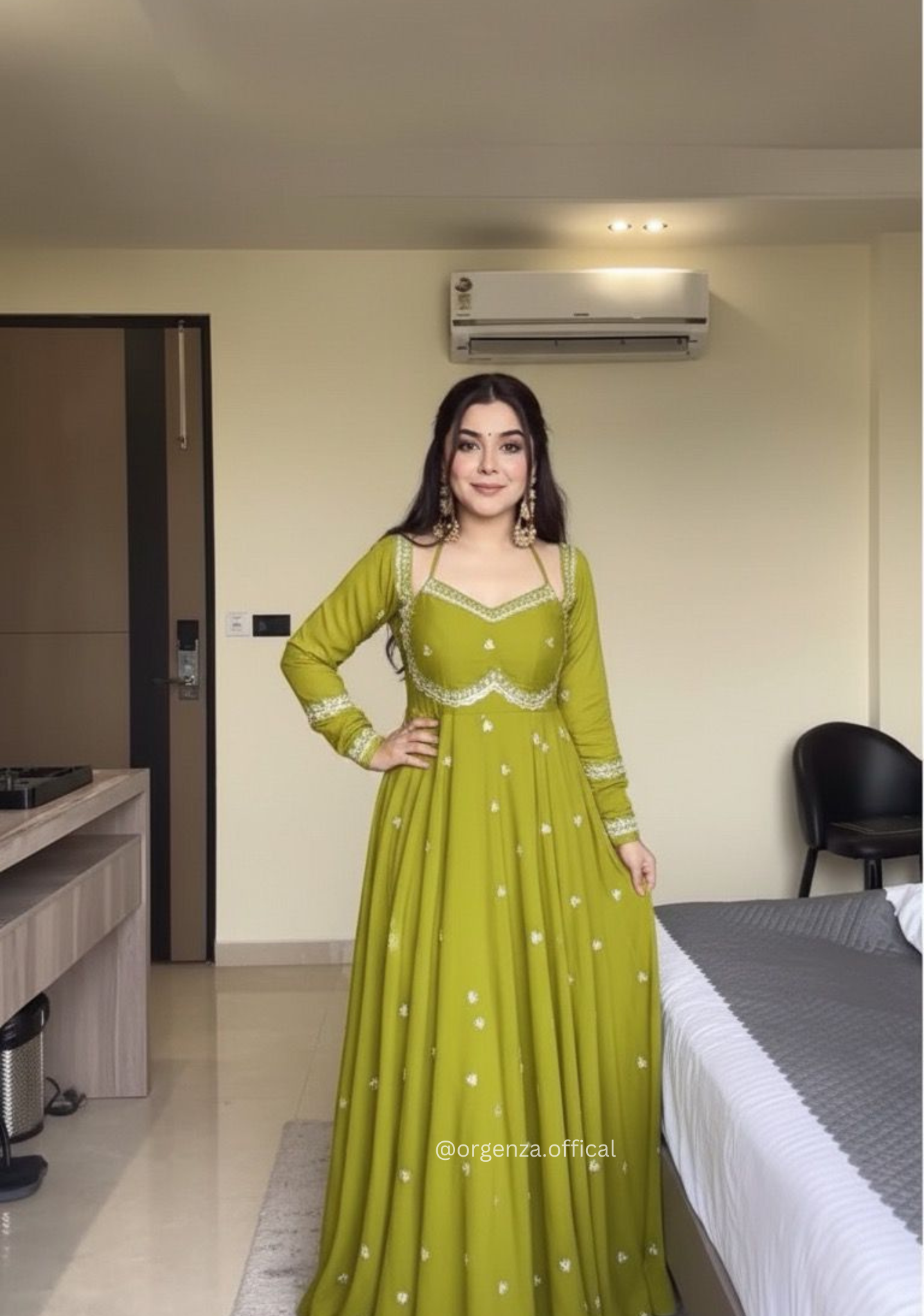 Wedding & Festive Wear Fox Georgette Gown Set with Pant and Dupatta