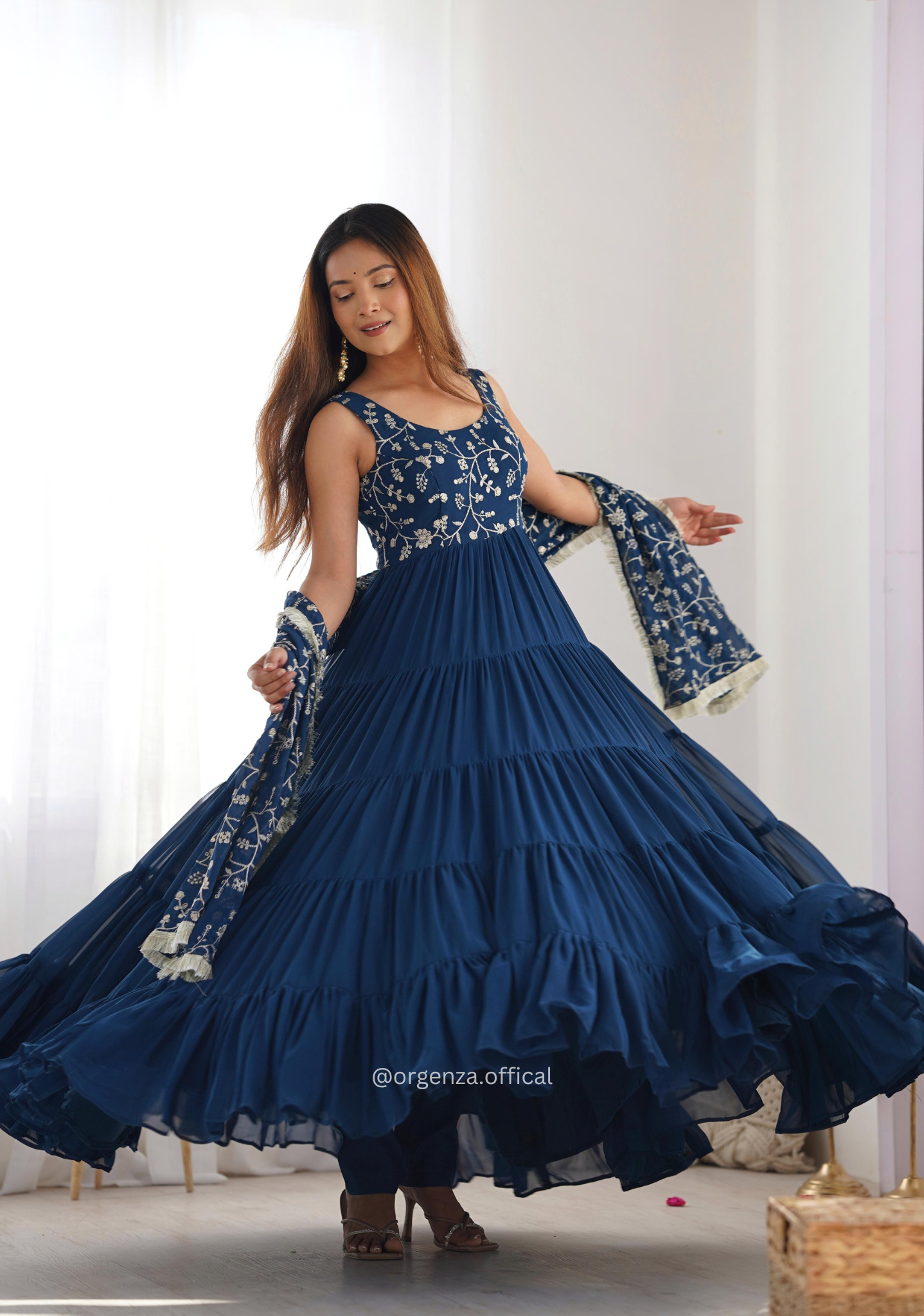 Pure Georgette Silk Fully Flair Anarkali Kurti - Orgenza Store