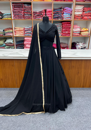 Black Fox Georgette Silk Lehenga Choli - Orgenza Store