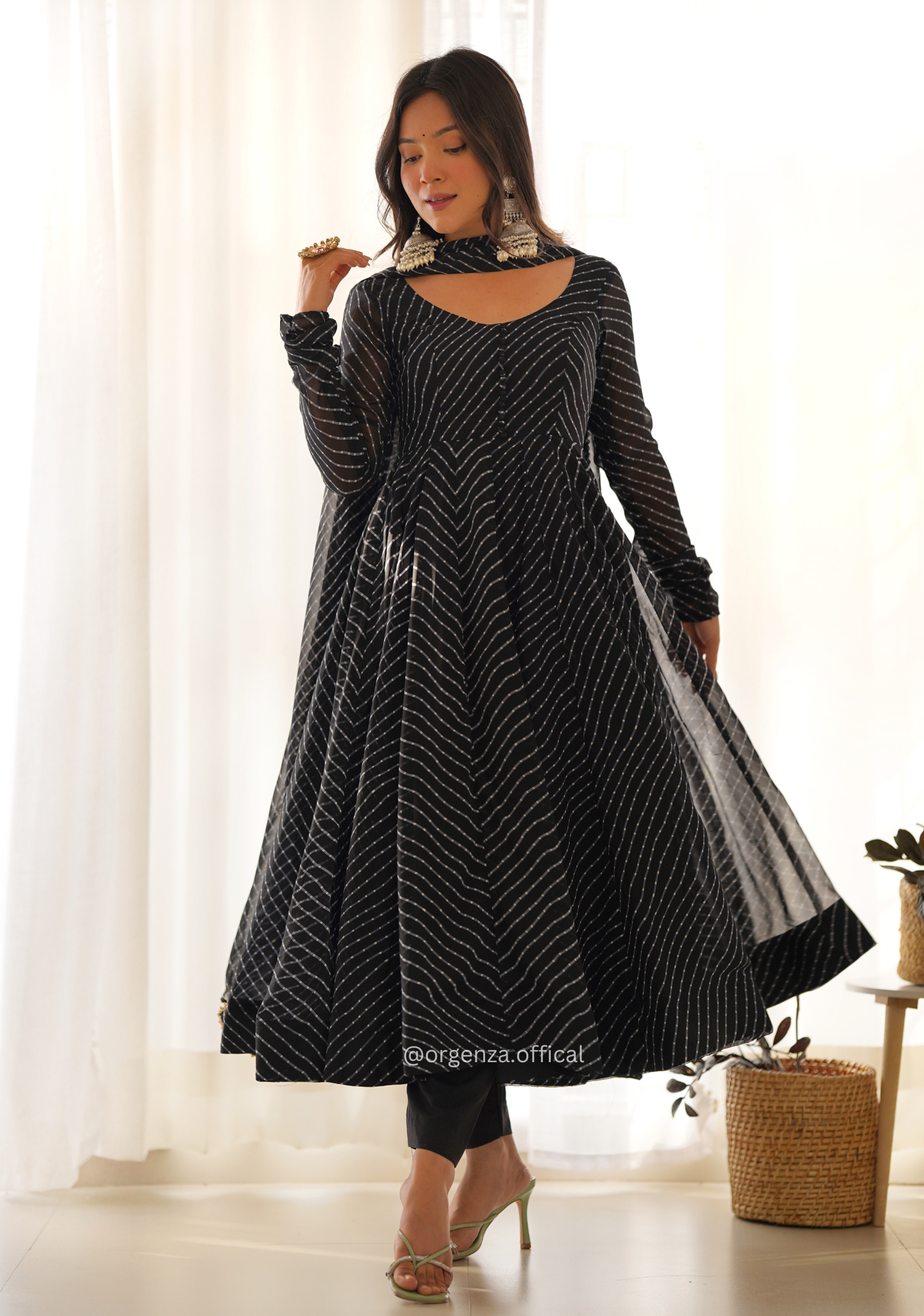 Georgette Silk Laheriya Print Anarkali - Orgenza Store