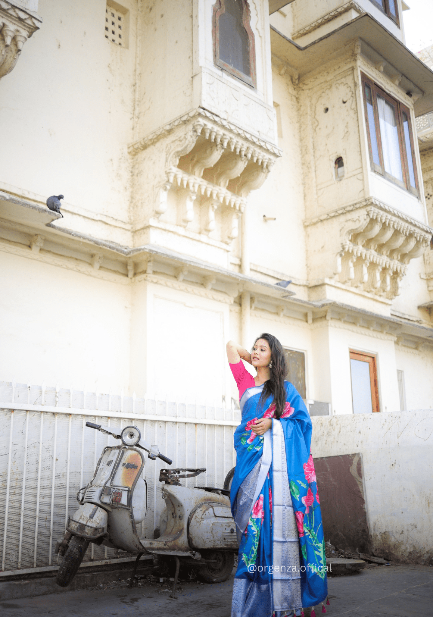 Tussur Satin Silk Saree With Triangle Print - Orgenza Store - digisoch