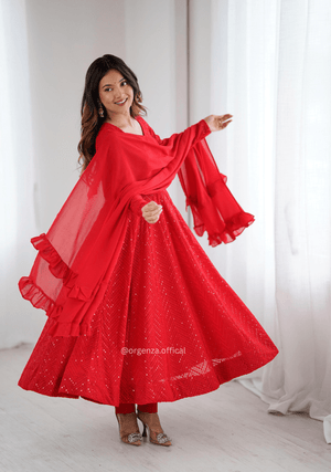 Pure Lukhnowi Sequence Work Anarkali - Orgenza Store - digisoch