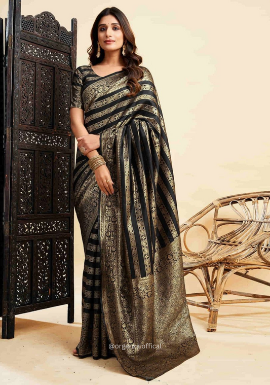 Lichi Silk Saree With Jacquard Zari Work