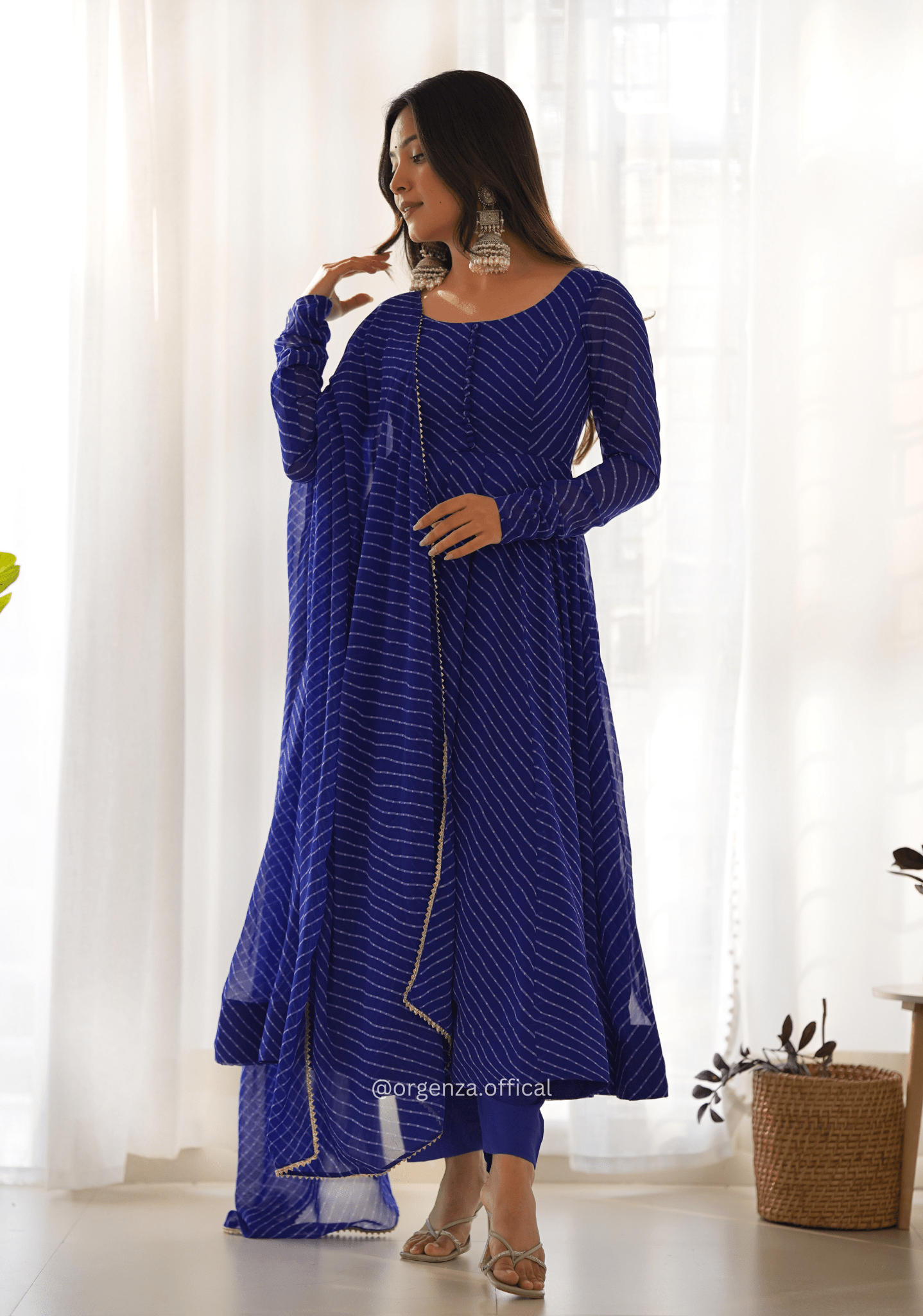 Georgette Silk Laheriya Print Anarkali - Orgenza Store - digisoch