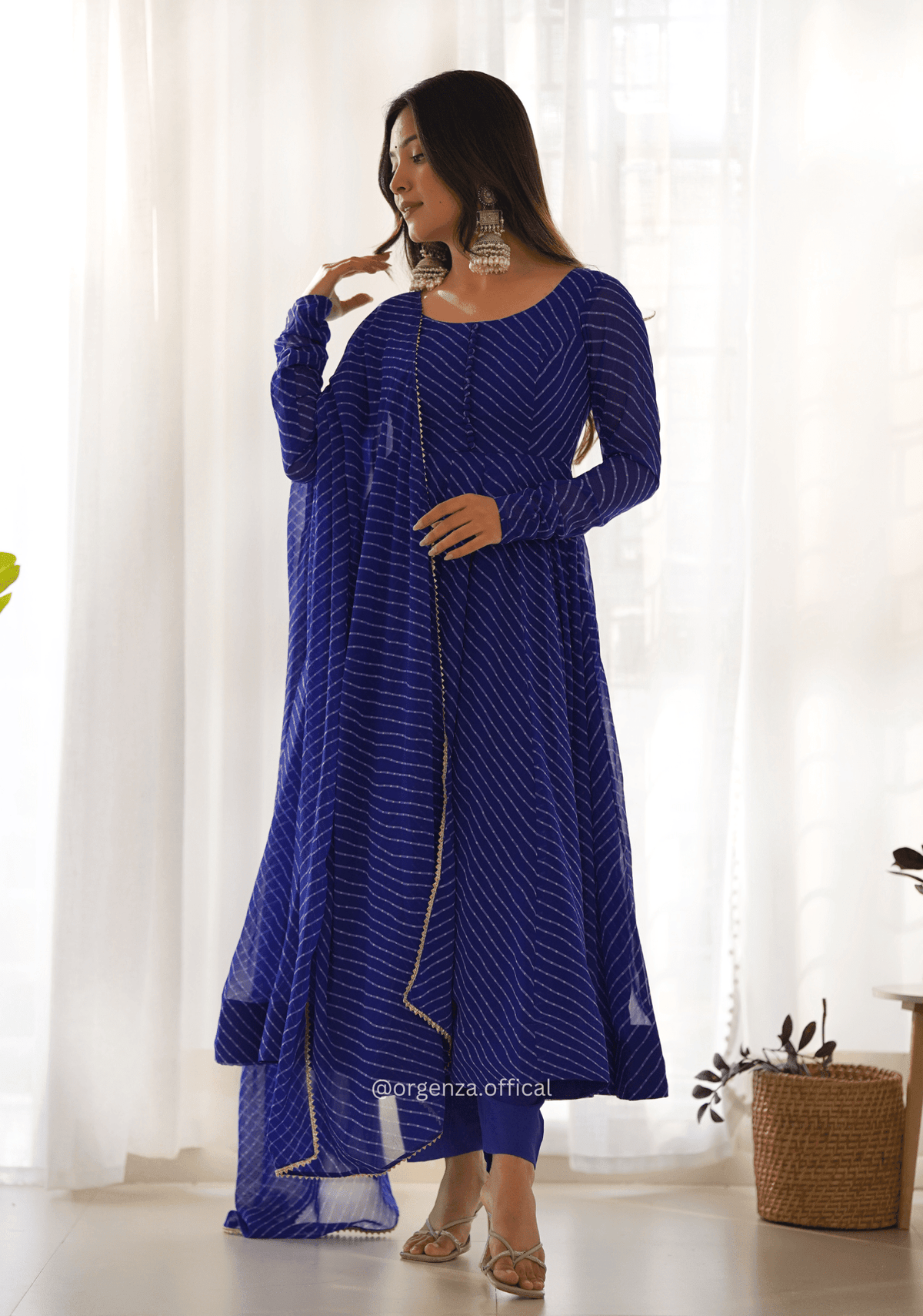 Georgette Silk Laheriya Print Anarkali - Orgenza Store - digisoch