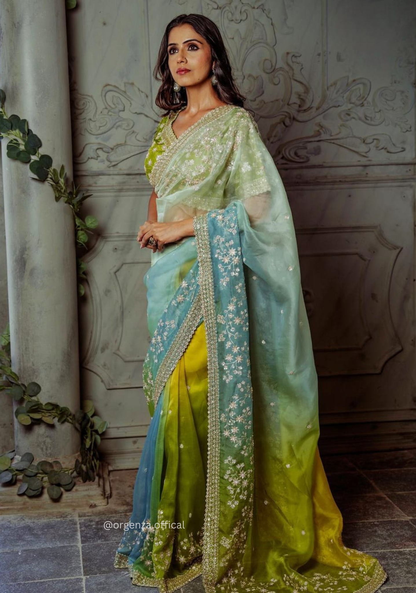 Organza Silk Saree With Beautiful Embroidery Zari Work - Orgenza Store
