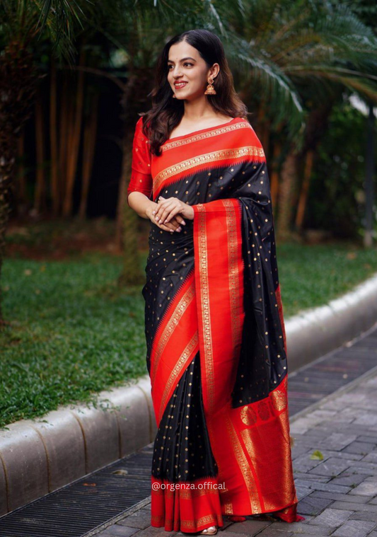 Lichi Silk Saree With Jacquard Zari Work