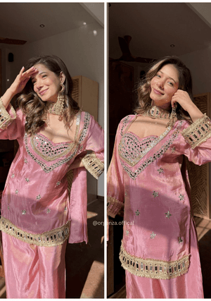 Traditional Fendy Silk Sharara Suit with Dupatta - Orgenza Store