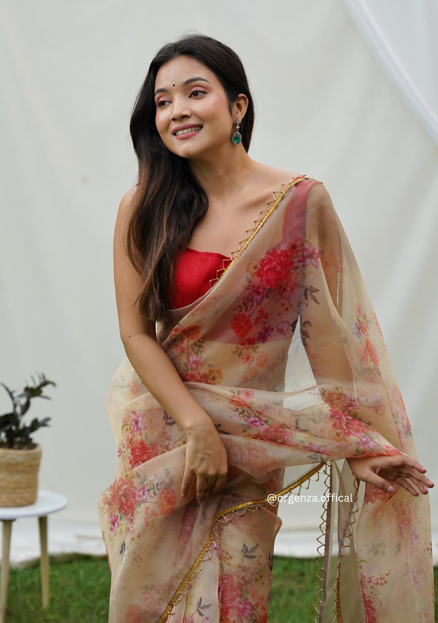 Pure Organza Saree With Heavy Lace Border - Orgenza Store