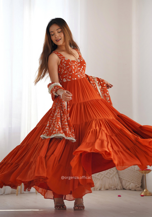 Pure Georgette Silk Fully Flair Anarkali Kurti - Orgenza Store