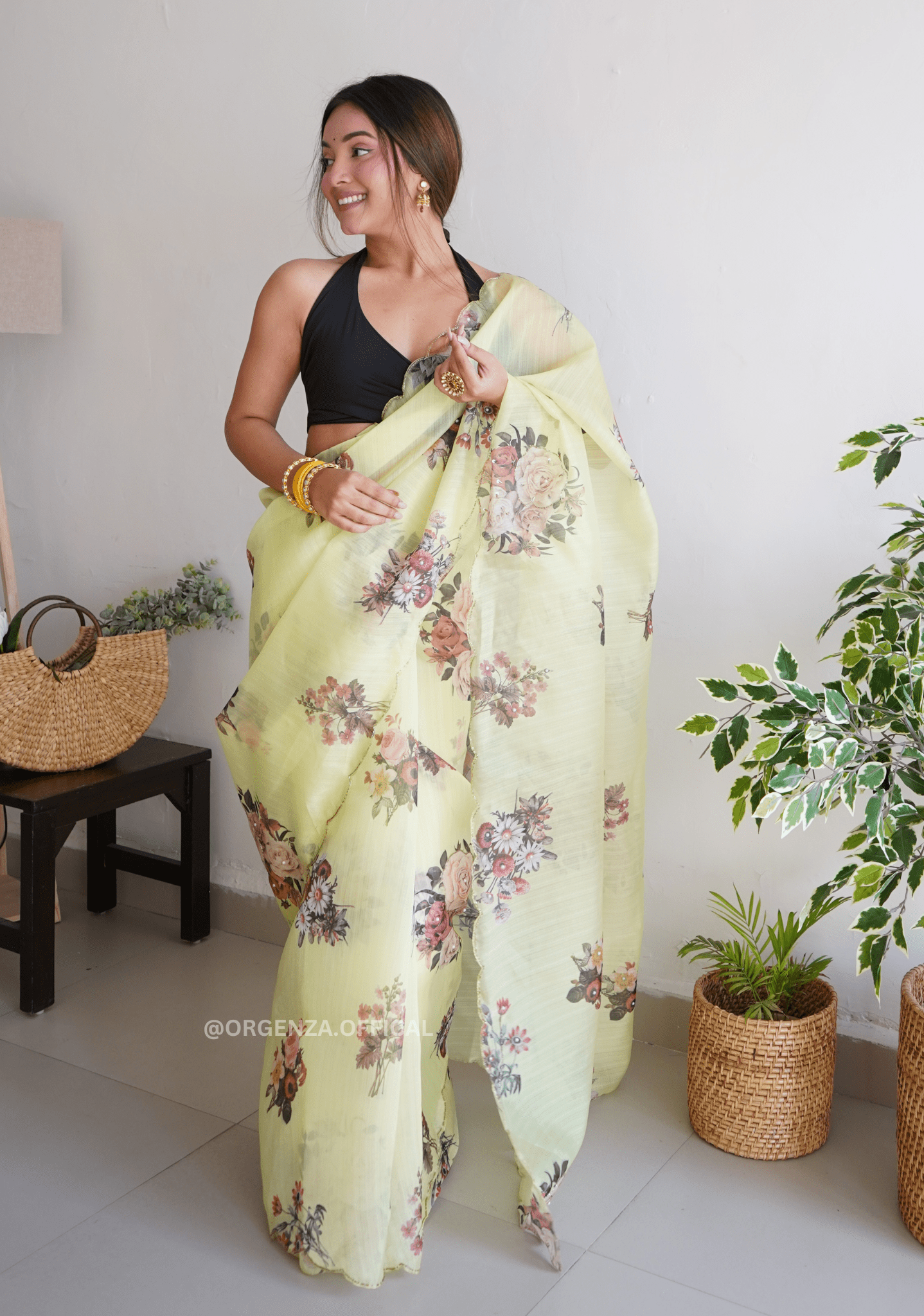 Pure Organza Saree With Handwork - Orgenza Store - digisoch