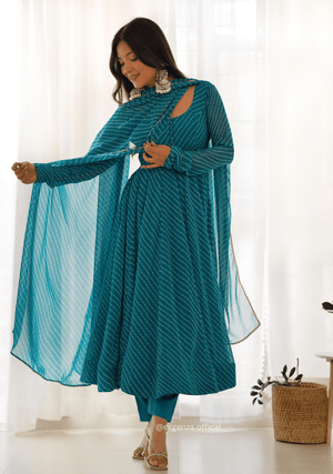 Georgette Silk Laheriya Print Anarkali - Orgenza Store - digisoch