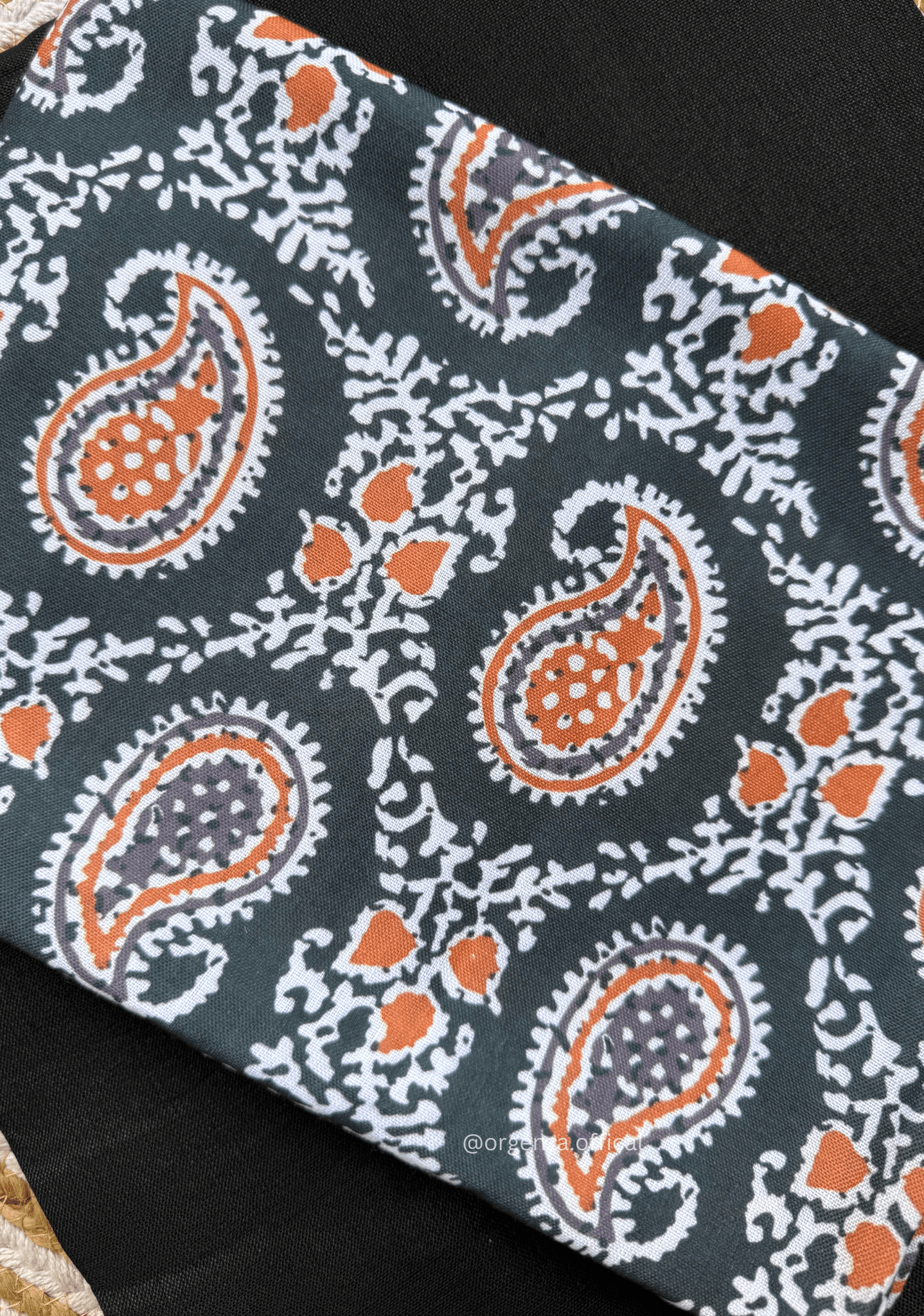 Black Colour Cotton Saree With Mango Print Blouse - Orgenza Store - digisoch