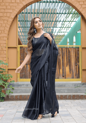 Plain Black Colour Jimmy Choo Saree - Orgenza Store - digisoch