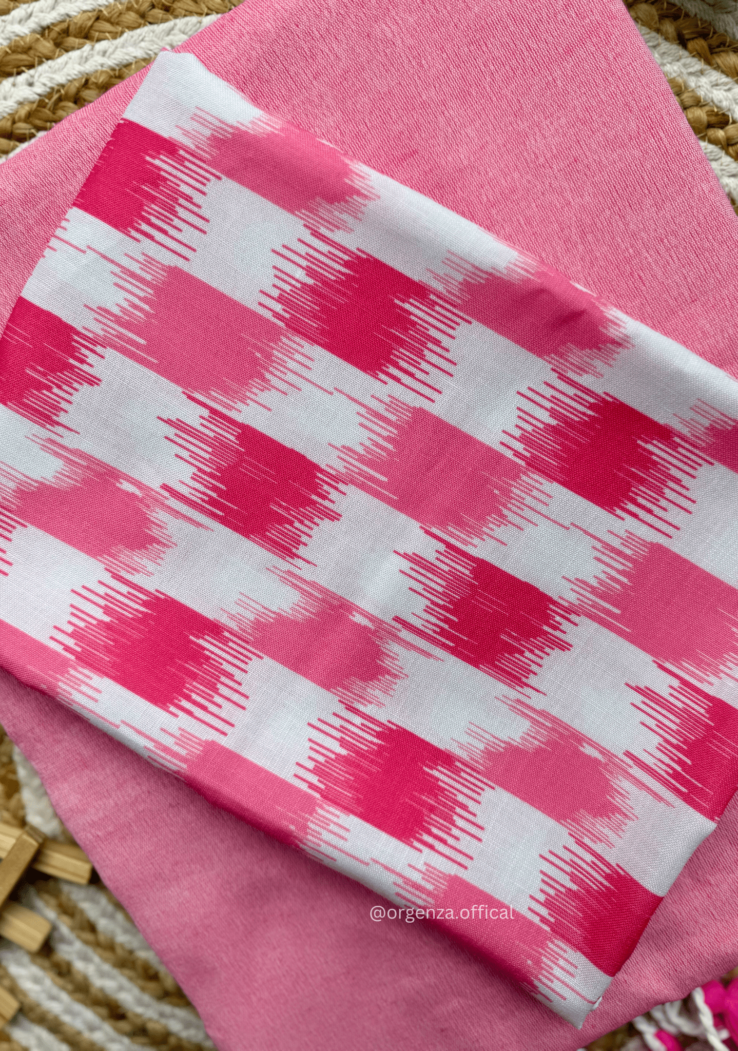 Baby Pink Colour Cotton Saree With Chex Print Blouse