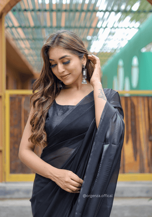 Plain Black Colour Jimmy Choo Saree - Orgenza Store - digisoch