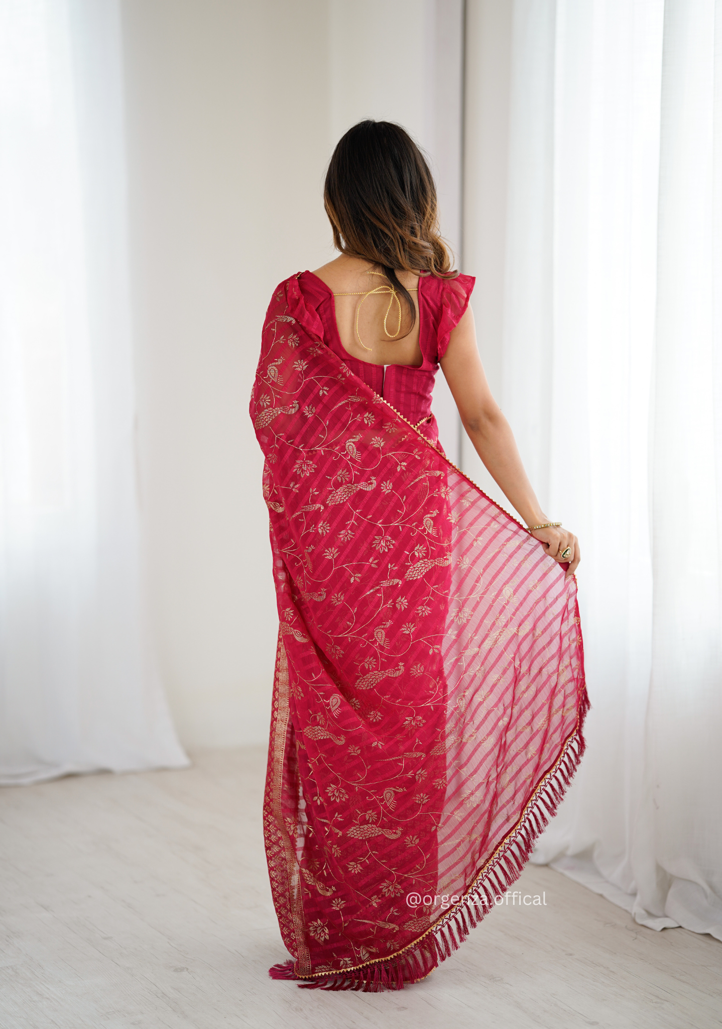 Pink Colour Georgette Silk Saree