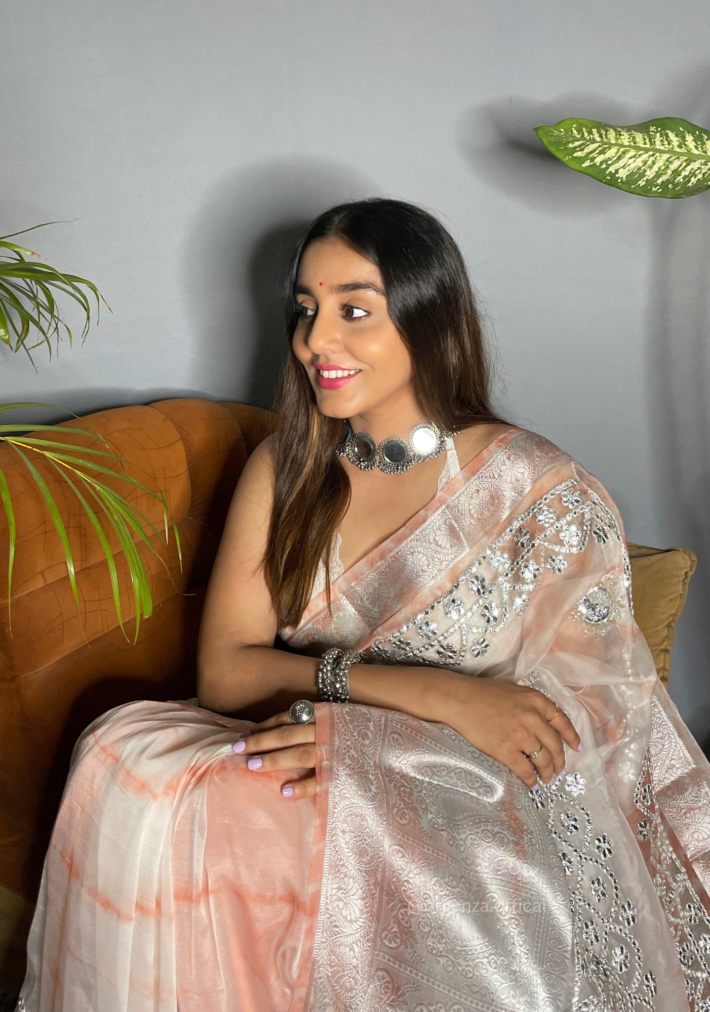 Organza Silk Saree With Gotta Patti Work - Orgenza Store