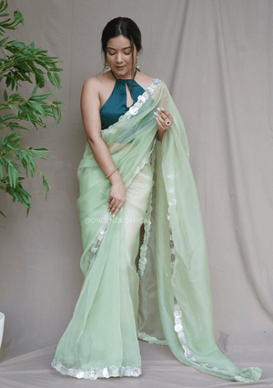 Pure Organza Saree With Fancy Lace Border - Orgenza Store - digisoch