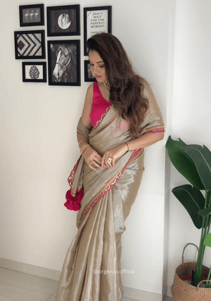 Two Ton Tissue Golden Soft Saree - Orgenza Store - digisoch