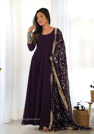 Soft Fox Georgette Plain Anarkali Kurti - Orgenza Store - digisoch