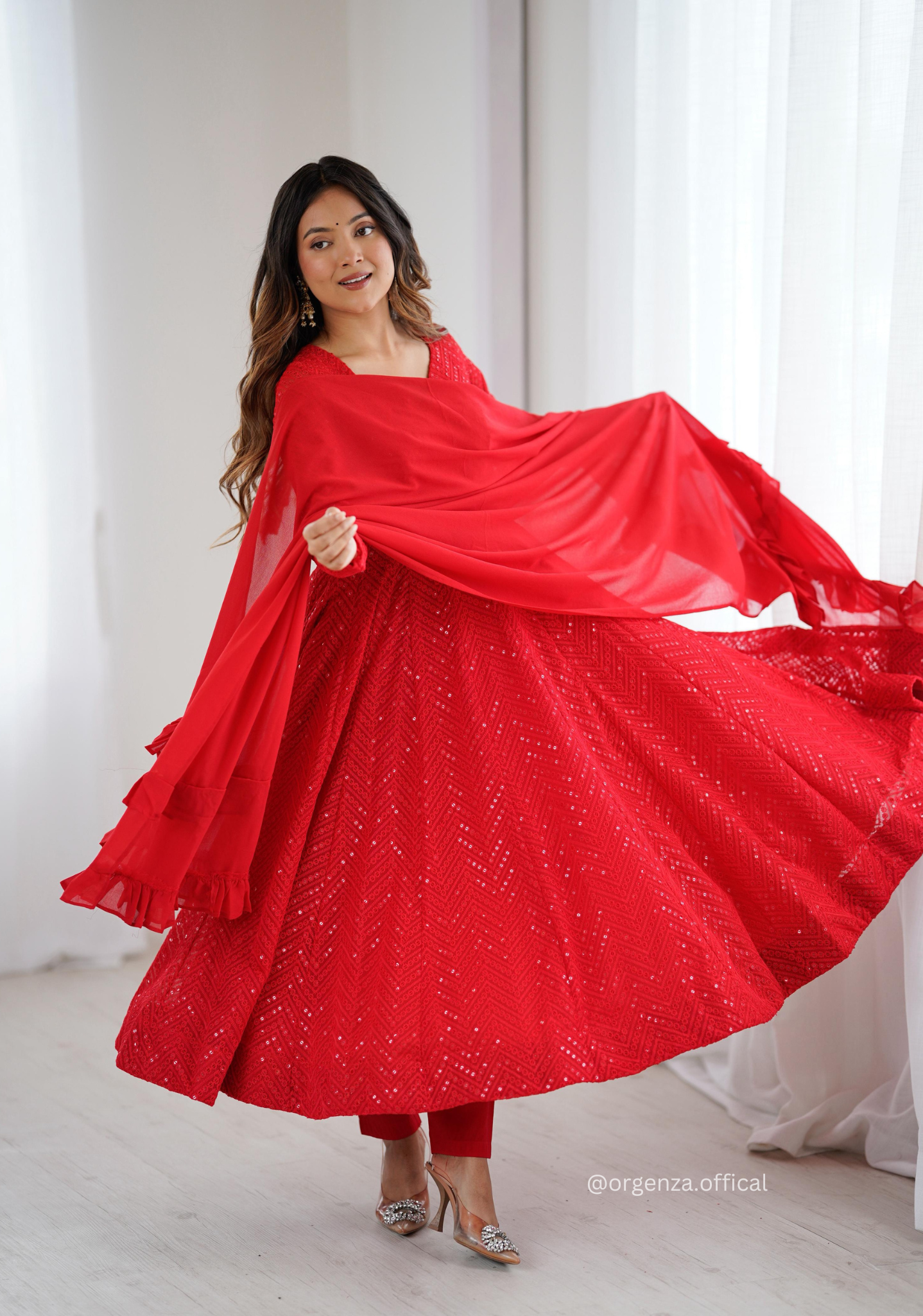 Pure Lukhnowi Sequence Work Anarkali