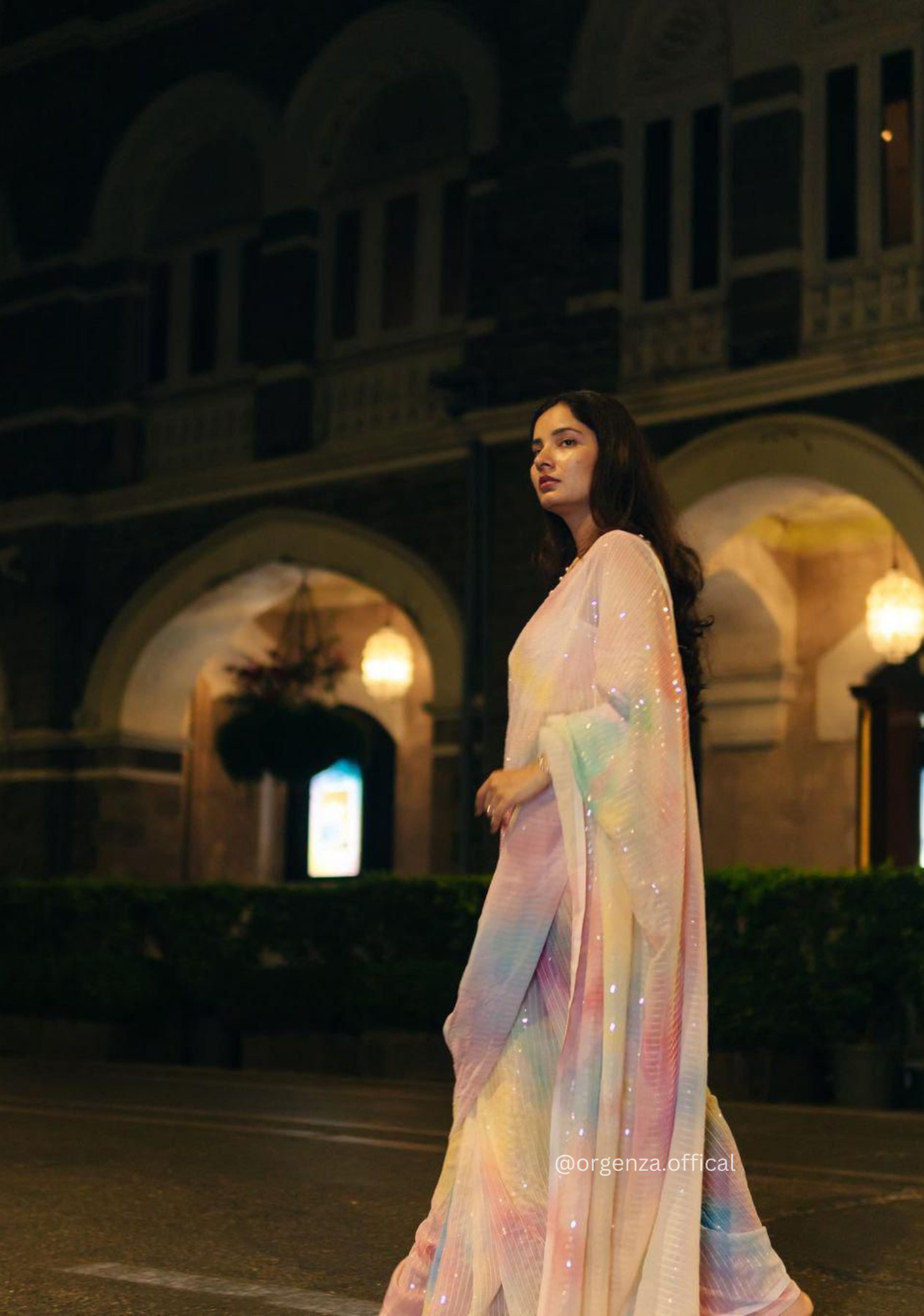 Multi Colour Georgette Silk Saree