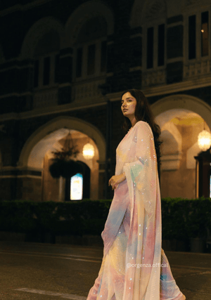Multi Colour Georgette Silk Saree - Orgenza Store - digisoch