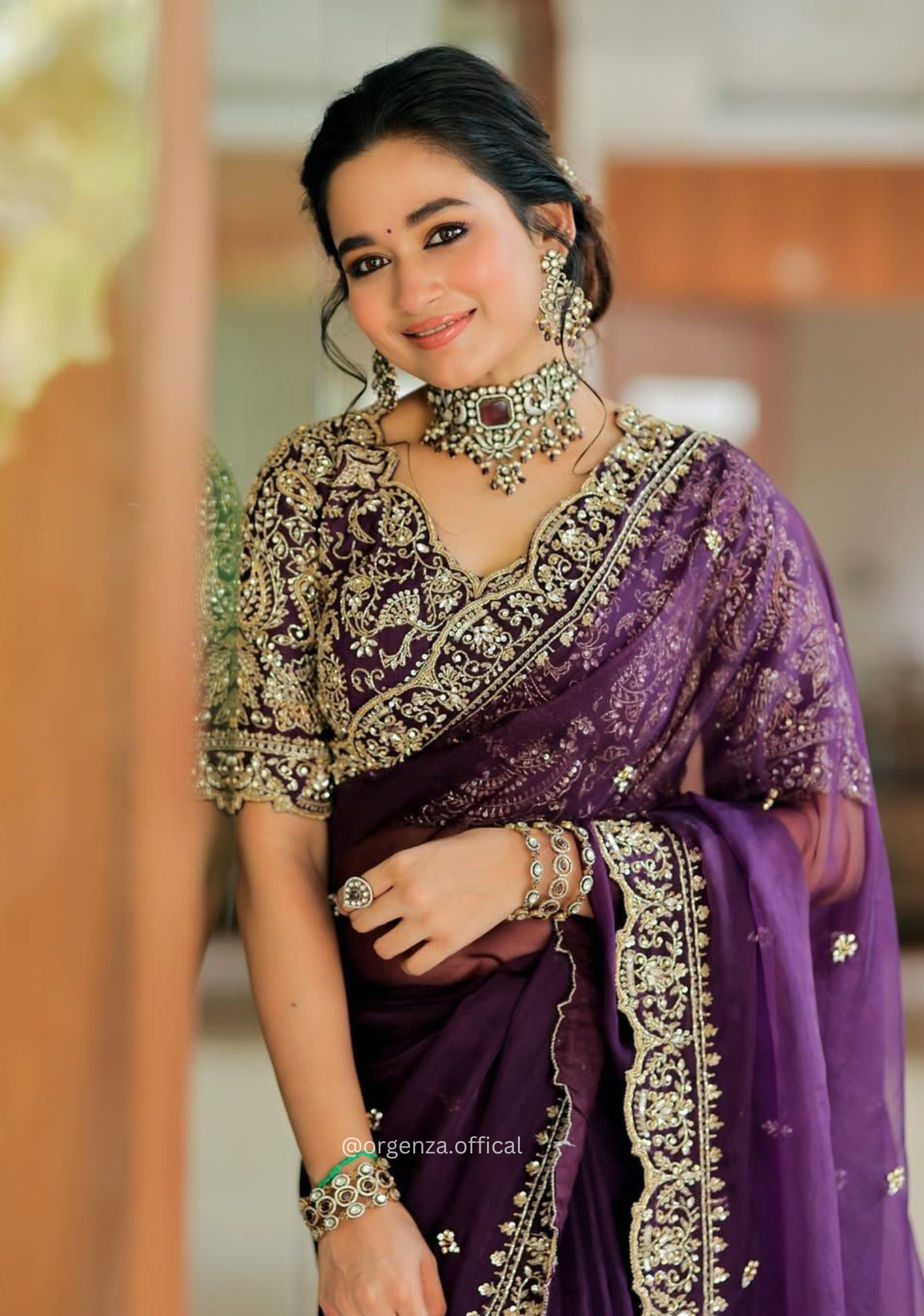 Wine Purple Colour Jimmy Chu Saree