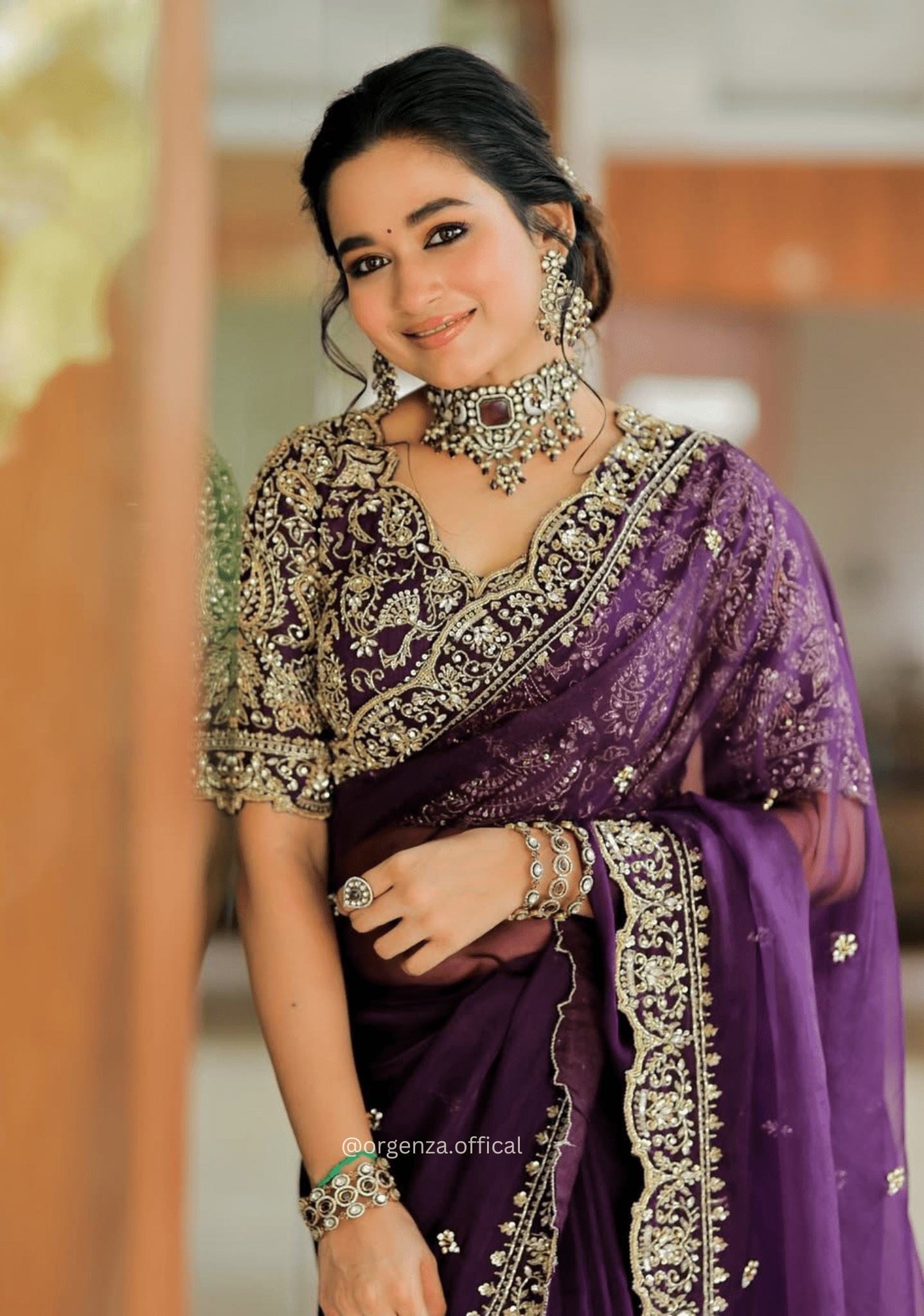 Wine Purple Colour Jimmy Chu Saree - Orgenza Store - digisoch