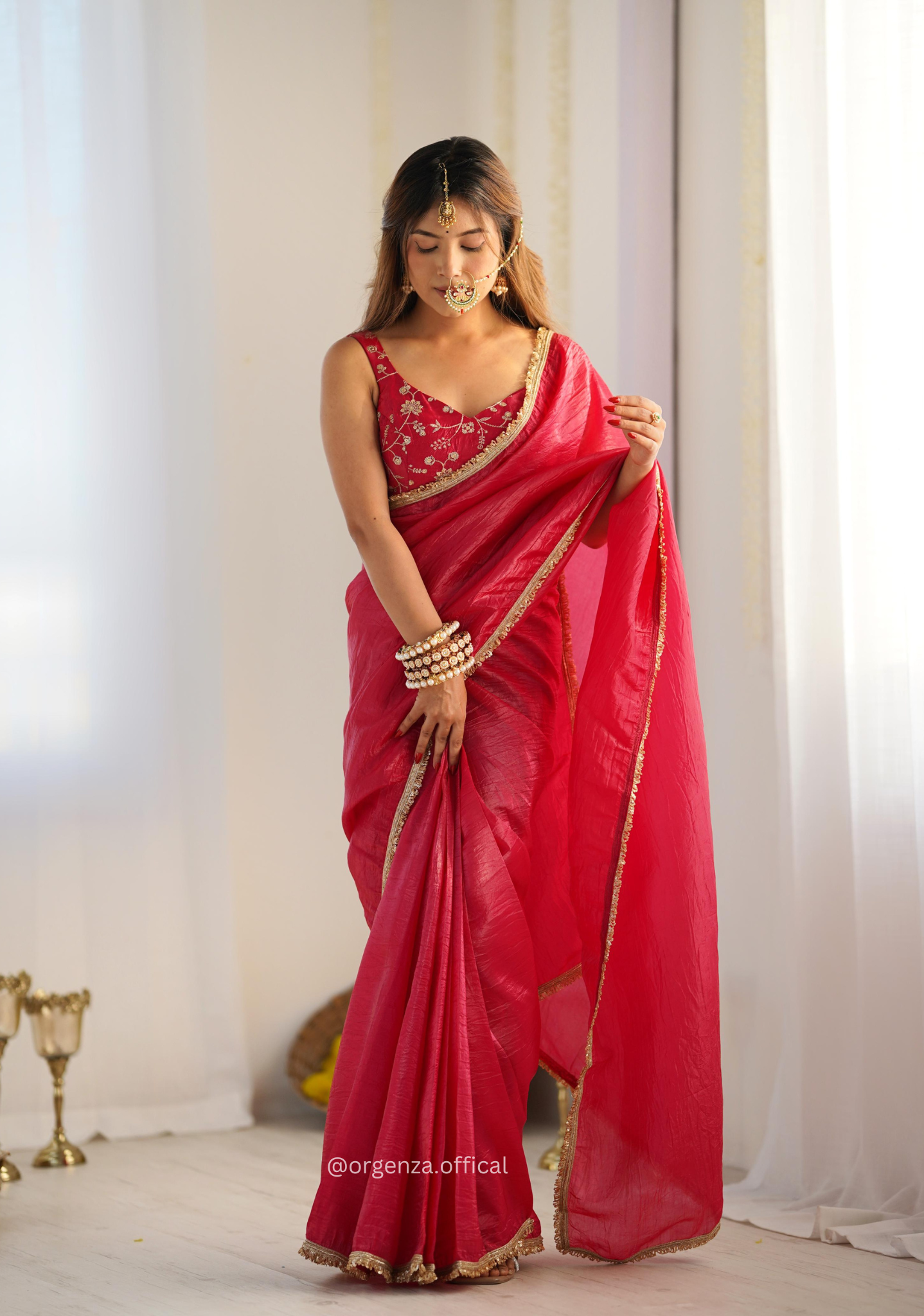 Ready To Wear Tissue Silk Saree - Orgenza Store