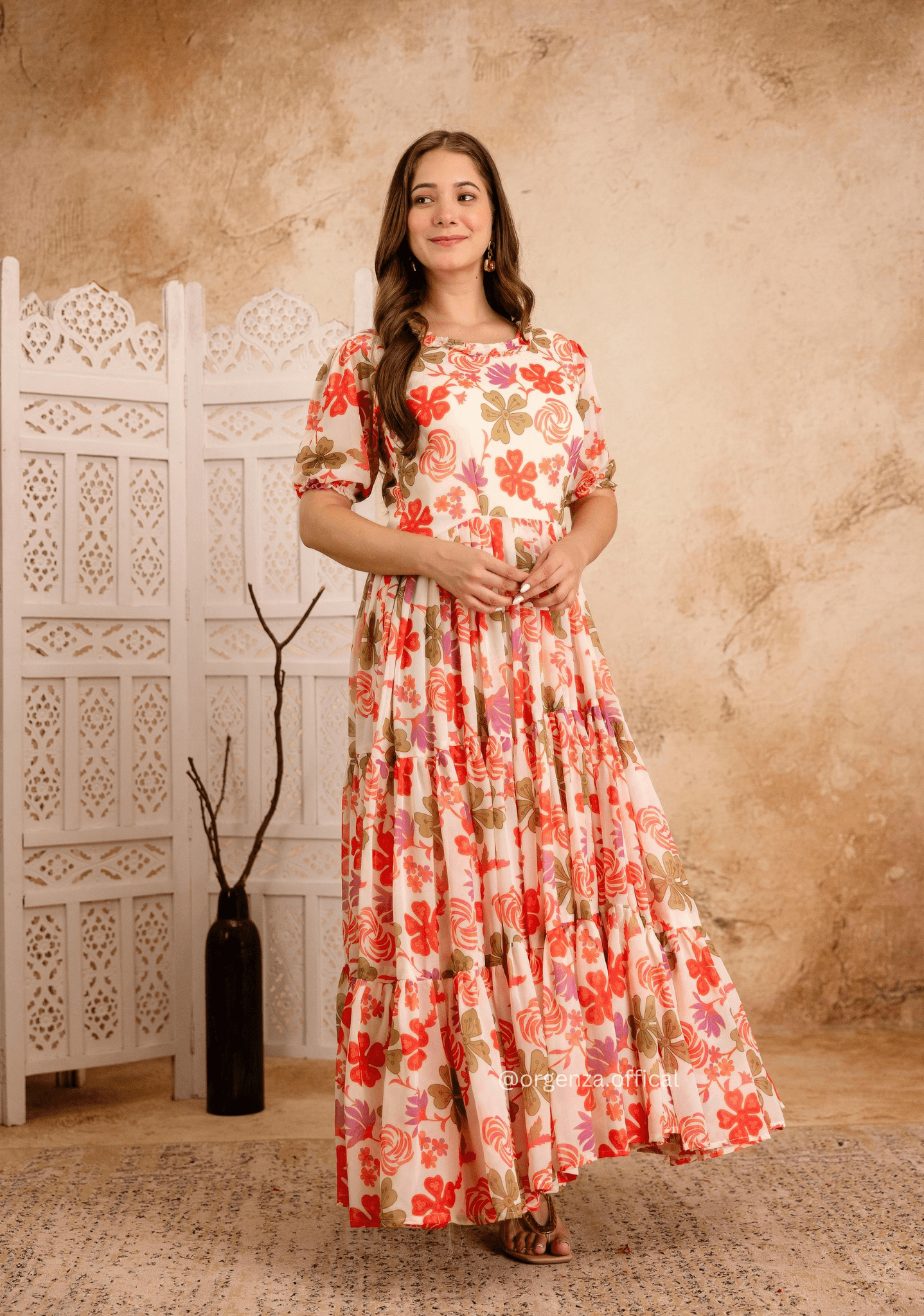 Multi Colour Georgette Digital Print Maxi - Orgenza Store