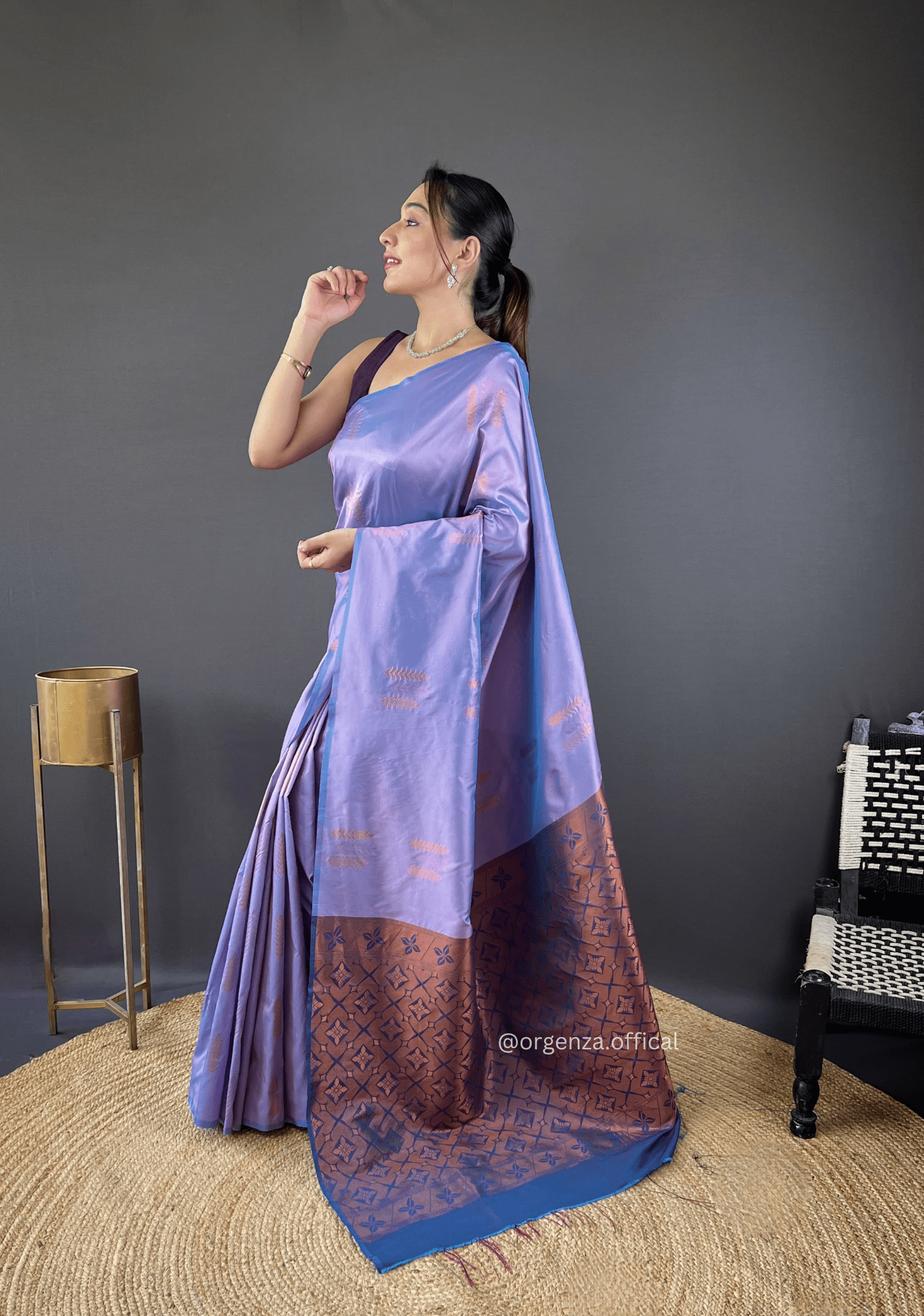 Purple Colour Silk Saree With Zari Weaving - Orgenza Store - digisoch