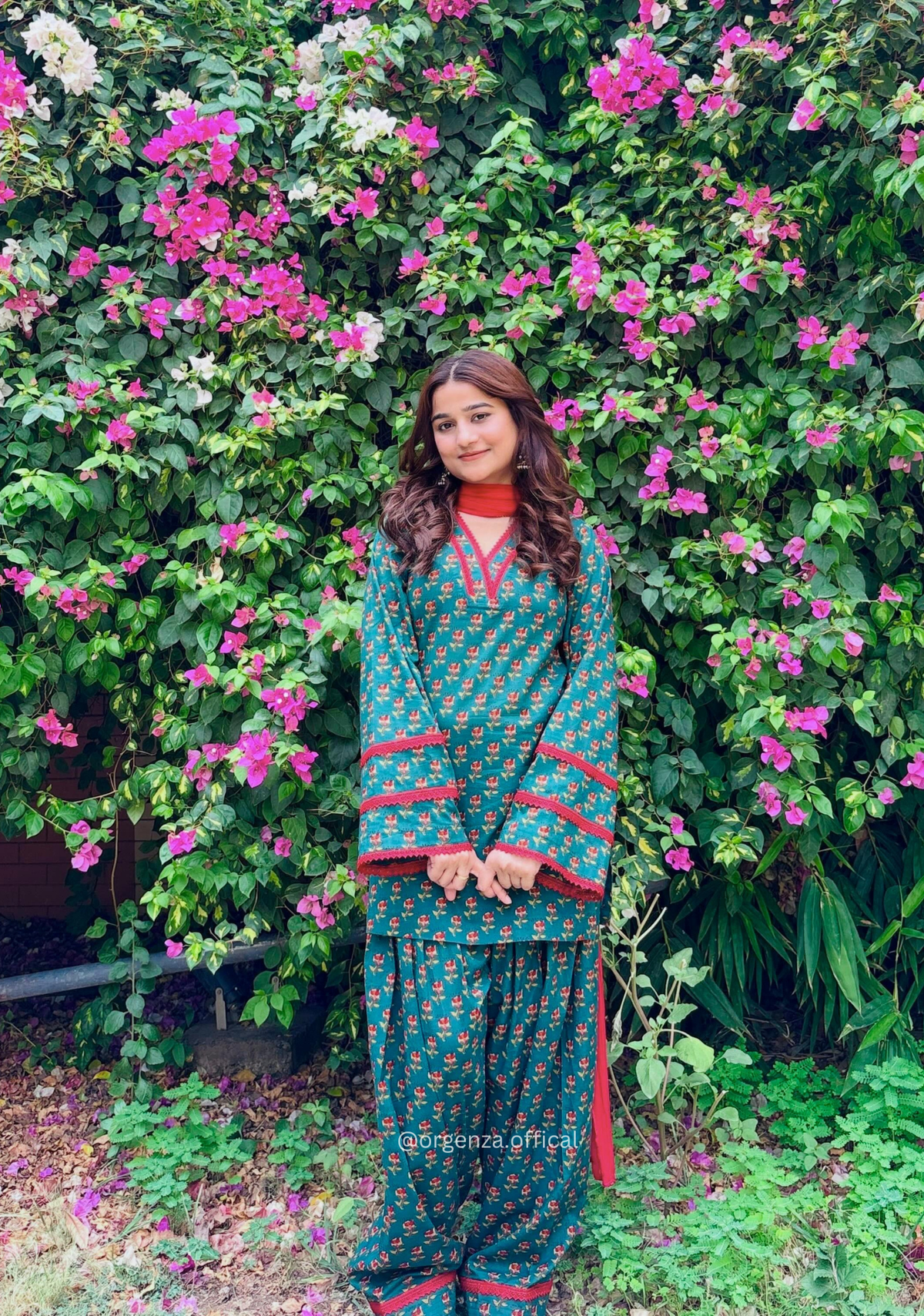 Teal Natural Crepe Designer Farshi Pant Suit Set