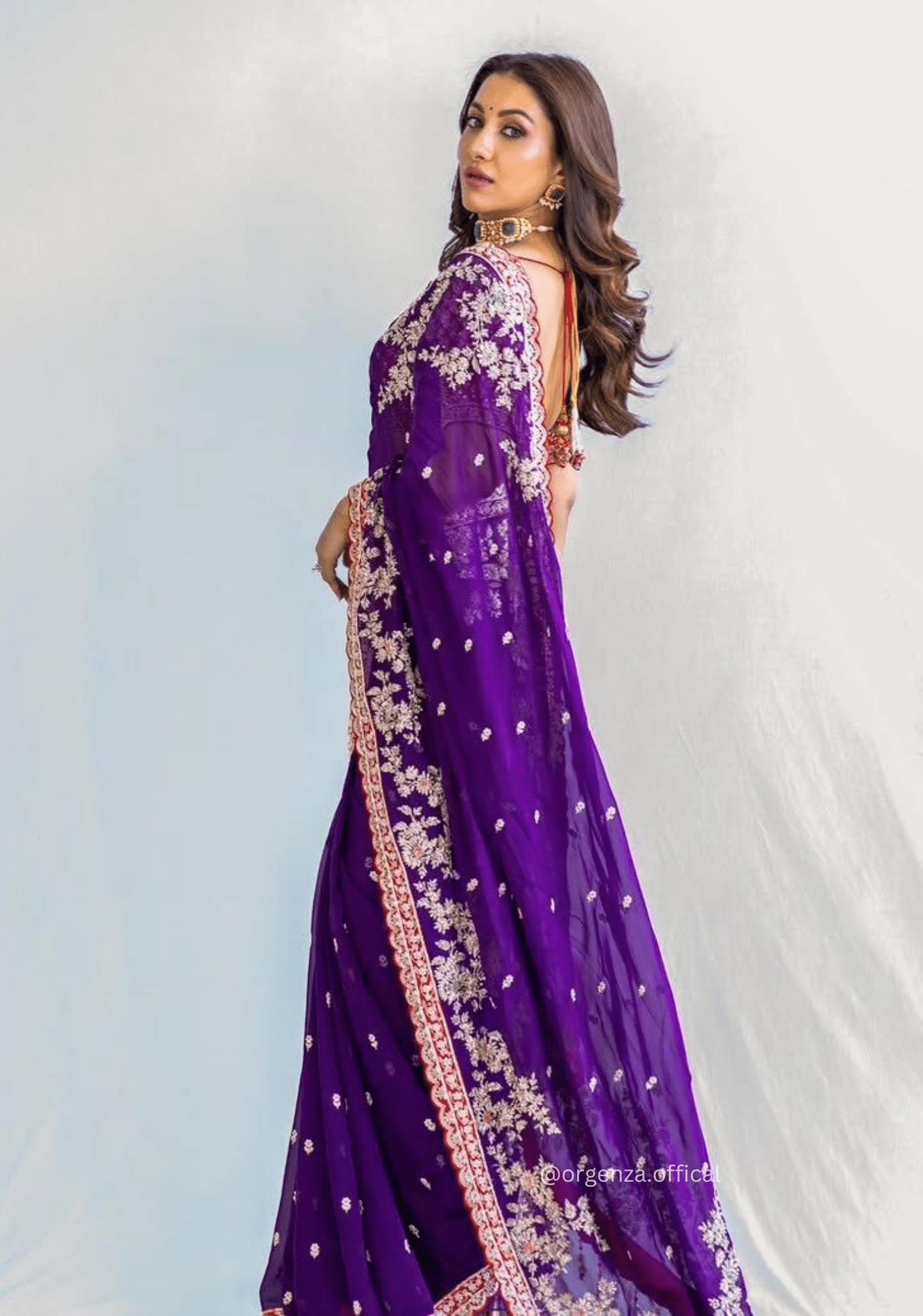 Purple Colour Rangoli Silk Saree