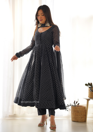 Georgette Silk Laheriya Print Anarkali - Orgenza Store