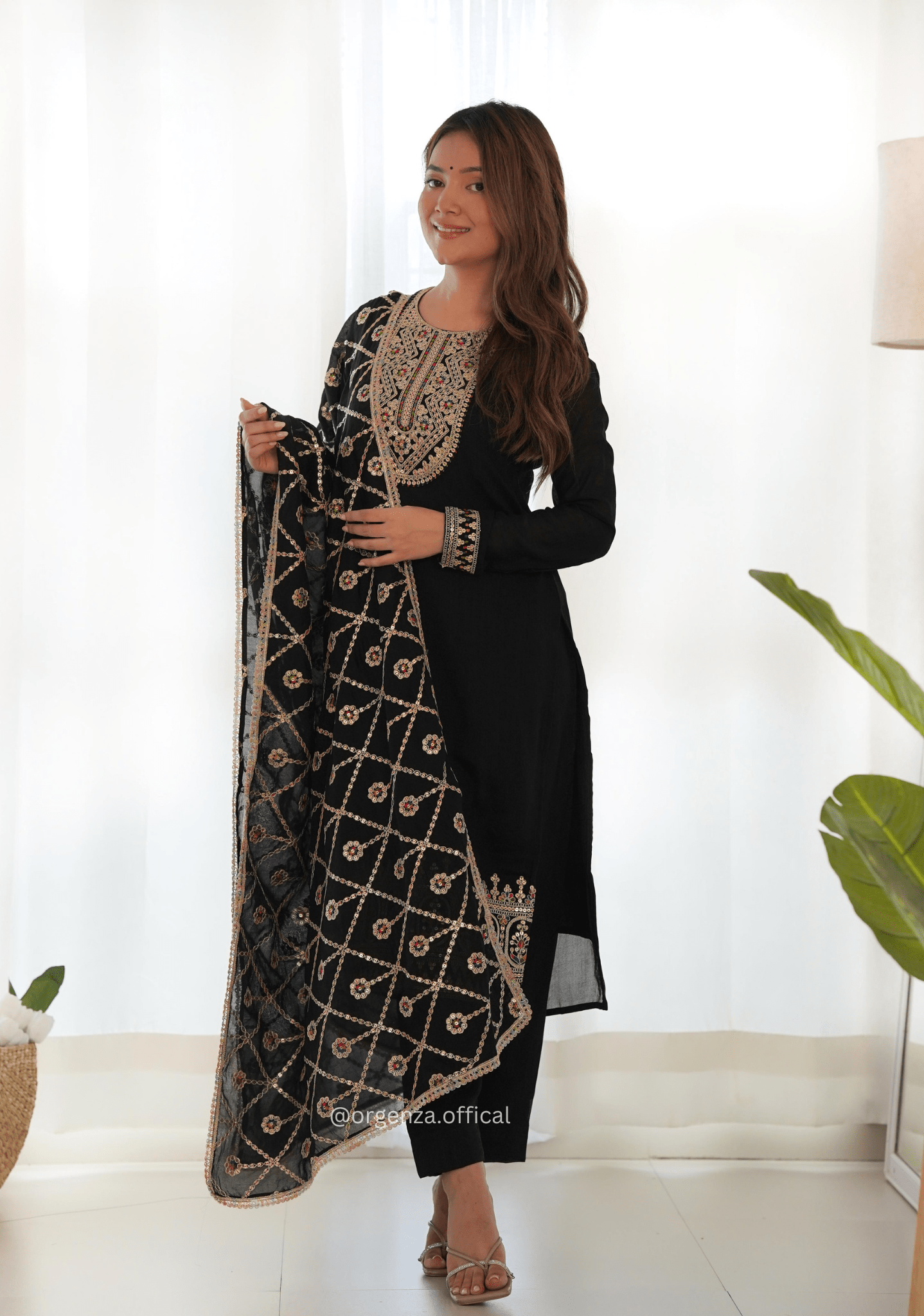Vichitra Silk Fabric Straight Fit Kurta With Dupatta Set - Orgenza Store - digisoch