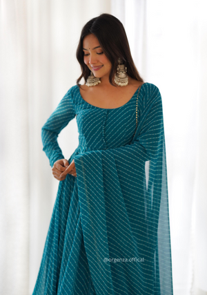 Georgette Silk Laheriya Print Anarkali - Orgenza Store