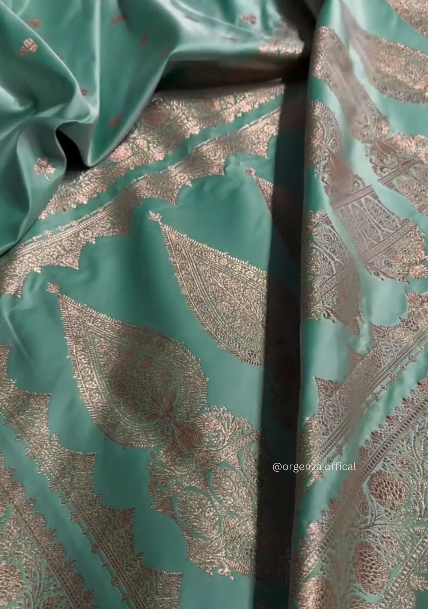 Rama Green Banarasi Satin Saree with Zari Weaving